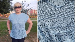 Топ с сетчатым узором.