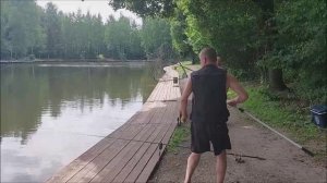 Поимки и сходы осетра. Клёвое место, Лосиный остров, нижний водоём.