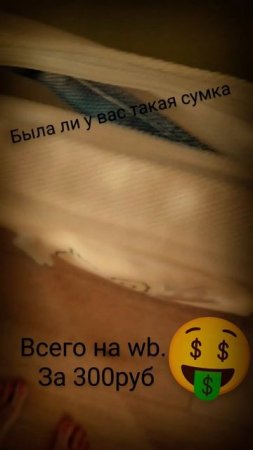 Рил на wb эта сумка стоит 300рублей