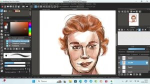 Рисую рыжую девушку с веснушками в программе Medibang Paint Pro short  с музыкой #рисую #рисование