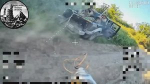 Уничтожение оптоволоконным FPV-дроном пикапа Всу с пехотой в районе н.п. Шахово 💥🇷🇺👊