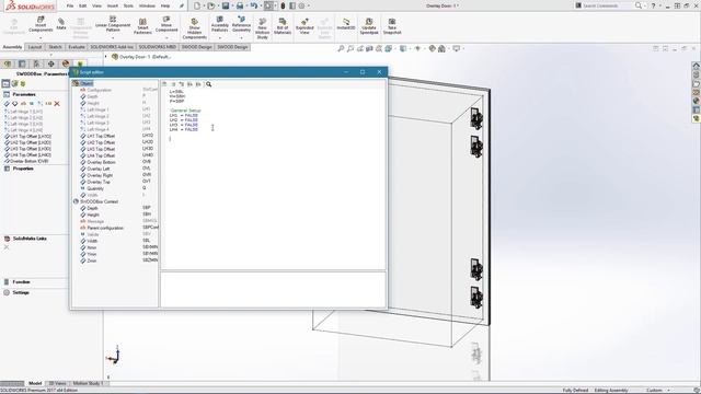 07. SOLIDWORKS SWOOD Door Design Tutorial - Basic Hinge Setup