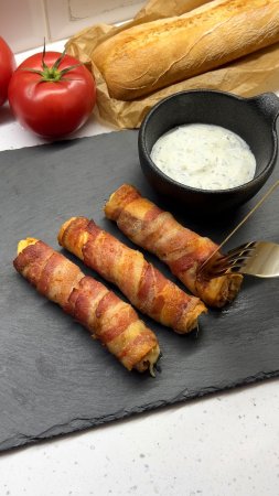 Хрустящий, тянущийся сыр и ароматный бекон - идеально для перекуса 🤤