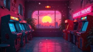 Friday Afternoon 1983 Arcade Sunset - Sci Fi Ambient Music - Synthwave or Focus, Study - Chill Music
