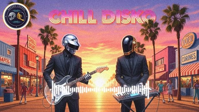 🌴 Daft Punk Inspired Mix – CHILL DISCO Beneath Palm Lights & Pink Skies