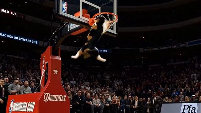 Кот баскетболист  Создано с помощью редактора ИИ  Подпишись и ставь лайк