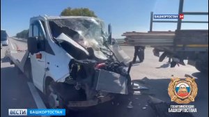Водитель «Газели» врезался в грузовик и погиб на трассе в Стерлитамакском районе Башкортостана