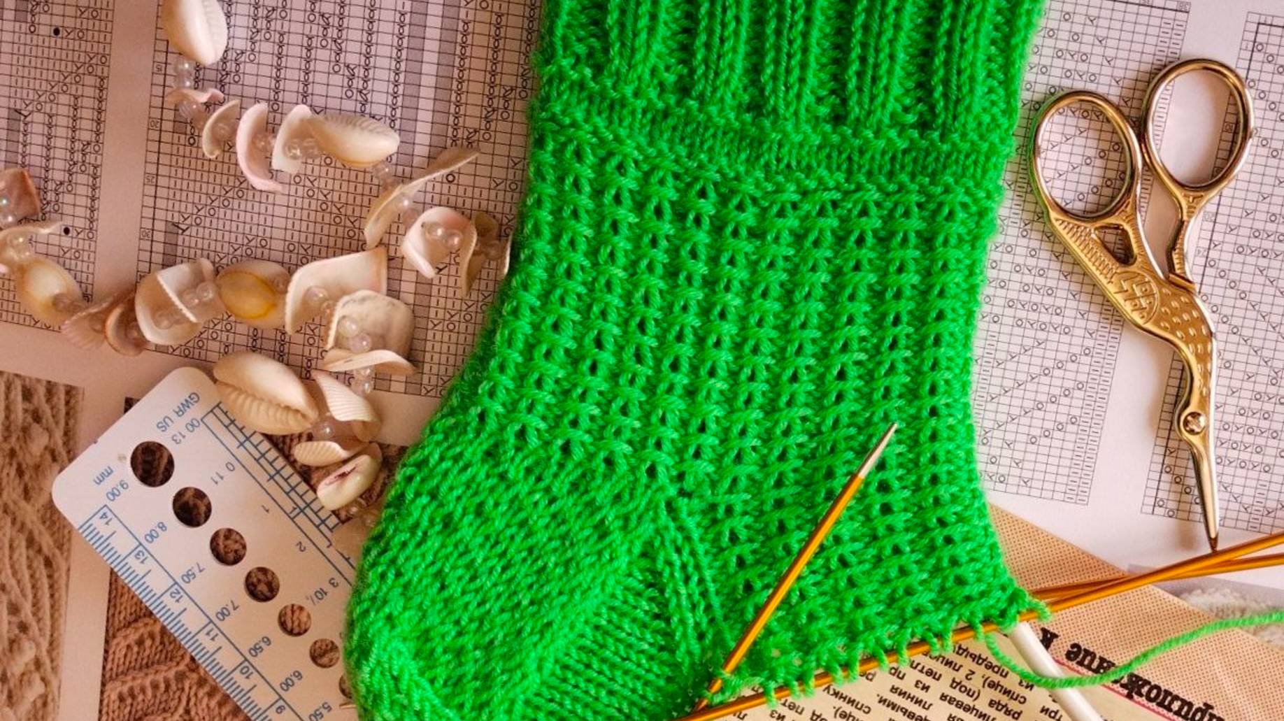 Всего два ряда узора / самый постой, интересный узор для вязания носков / вязание для начинающих. смотреть онлайн