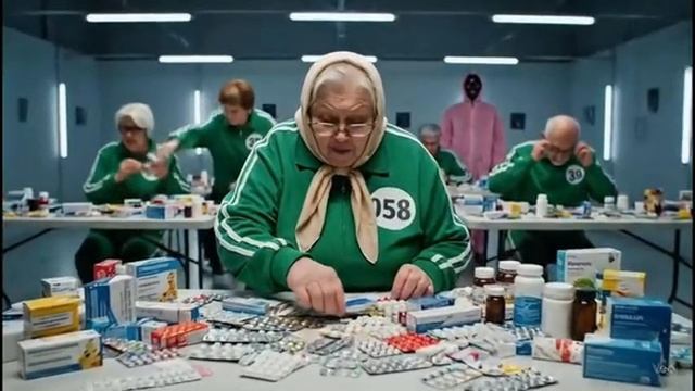 Игра в кальмара. Пенсионеры.