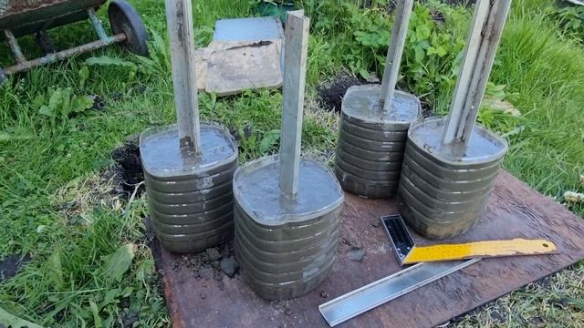 установка перголы в грунт.