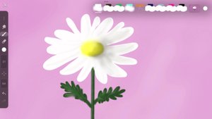 Простой рисунок ромашки в приложении iArtbook