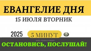 15 июля вторник  Евангелие дня (5 минут)2025 с толкованием #евангелие