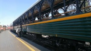 Поезд Сортавальская нерпочка прибывает на ст. Сортавала снято 14.06.2025г