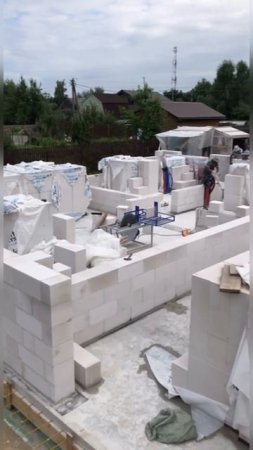 Строительство дома из газобетона Бонолит #домизгазобетона #строительство #строительстводома #бонолит