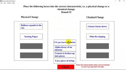 Quiz "Physical and chemical changes"