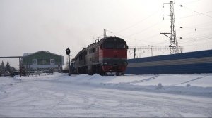 Тепловоз 2ТЭ116У-0070 с восстановительным поездом.