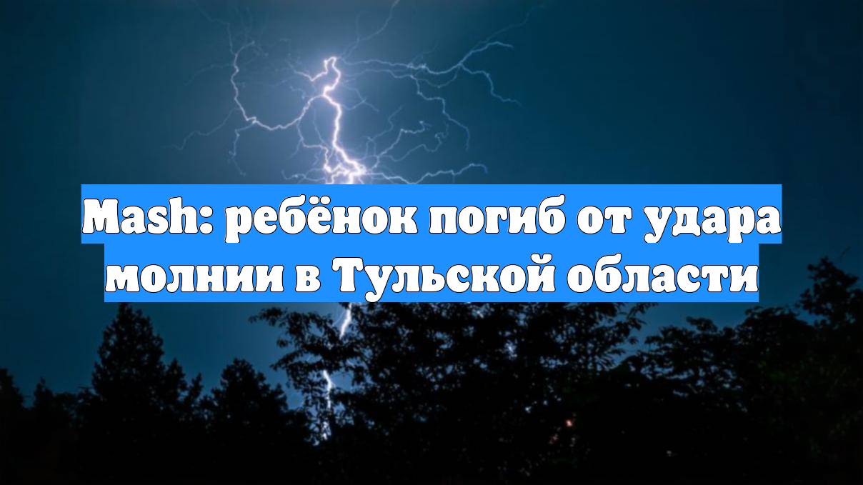 Mash: ребёнок погиб от удара молнии в Тульской области