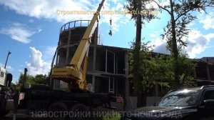 Ход строительства Спортивного центра на улице Крупской в центральной части города Бор // Июль 2025