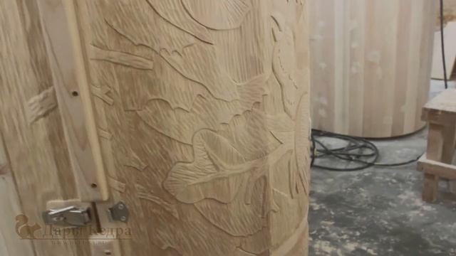 Резьба на фитобочке по индивидуальному заказу