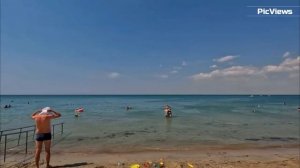 Крым Евпатория пляж Лазурный берег, Санторини, Солярис сегодня 14 июля 2025. Погода в Крыму сейчас