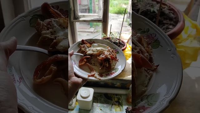 Царская яичница от Мамы #лерахаас#мамаидочь#еда#яишница