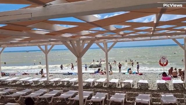 Геленджик Архипо-Осиповка Центральный пляж сегодня 14 июля 2025. Море и погода в Геленджике  сейчас