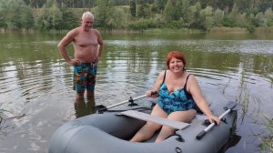 На озере с лодкой!