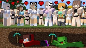 Парни спасаются от проклятия любви девочек, Майнкрафт анимация, мультфильм