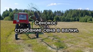 Сенокос, сгребание сена в валки.