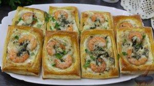 Быстрота, простота, насыщенность вкуса. СЛОЙКИ С КРЕВЕТКАМИ И СЫРОМ