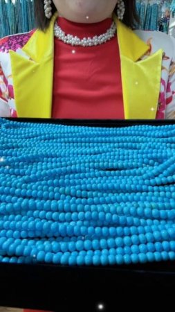 20250714-1 Natural Original Sterling Treatment Sleeping Beauty Turquoise Bead String: Sky Elf Chain