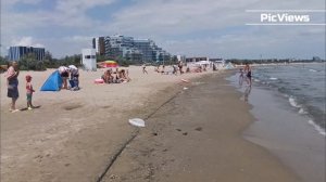 Центральный пляж в Анапе сегодня 15 июля 2025. Погода в Анапе сейчас. Чёрное море, мазут на пляжах