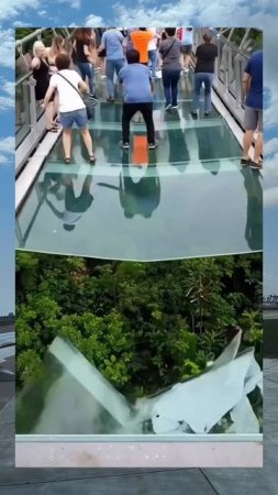 Бабка кинула камень на стеклянный мост