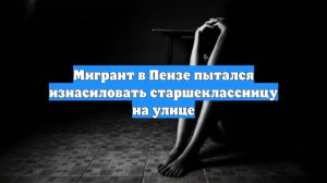 Мигрант в Пензе пытался изнасиловать старшеклассницу на улице