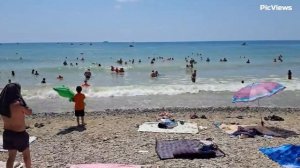 Геленджик Архипо-Осиповка Чёрное море сегодня 15 июля 2025. Обстановка на Центральном пляже, погода
