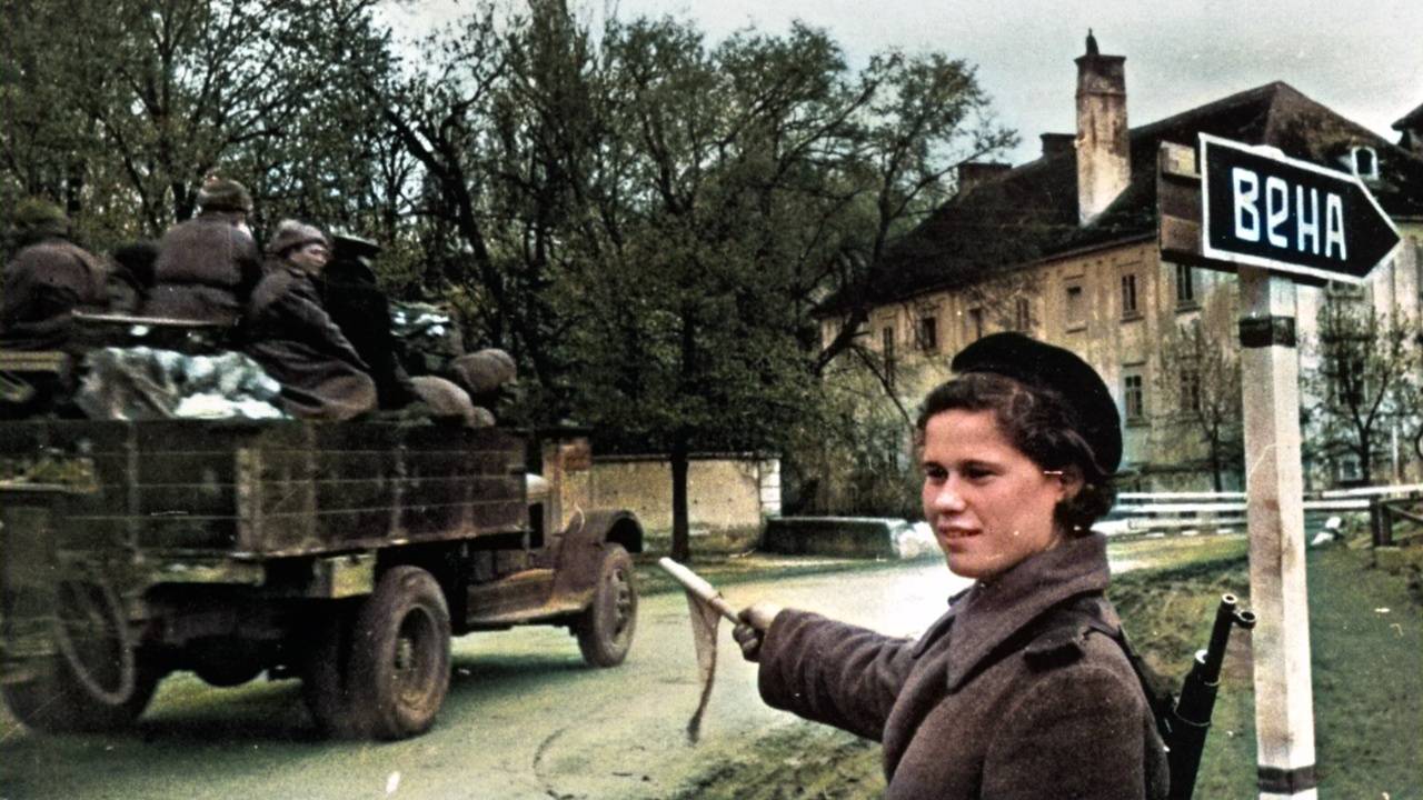 Редкие кадры освобождения Вены — съёмка РККА 1945 год