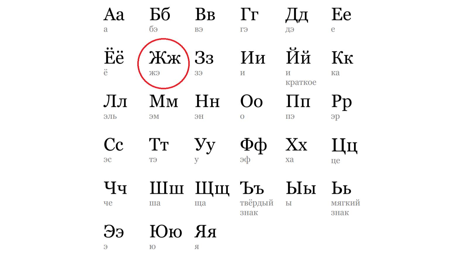 АЛФАВИТ. БУКВА "Ж"