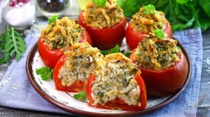 С сырной начинкой. ПОМИДОРЫ, ФАРШИРОВАННЫЕ РИСОМ И СЫРОМ