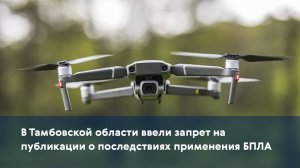 В Тамбовской области ввели запрет на публикации о последствиях применения БПЛА