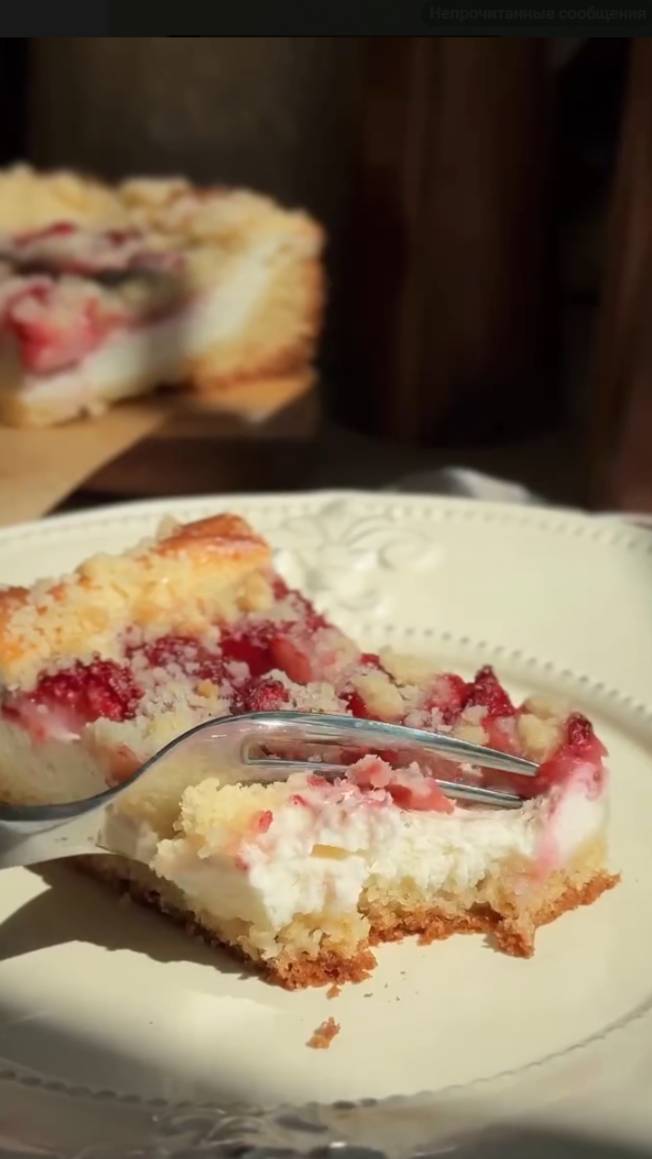 Полезный творожный пирог, минимум сахара!