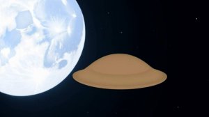 НЛО - тарелка или диск, в свете звезды Луны.