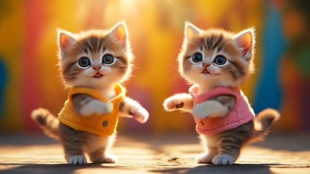 смешно танцующие котята