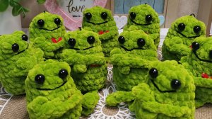 Мастер класс "Лягух Квакий" крючком из плюшевой пряжи 🐸