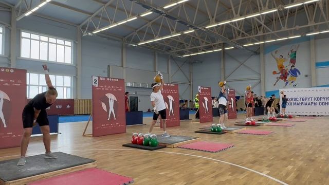 Спортивные Игры Манчаары XXll 09.07.2025г.с.Ытык-Кюель,женщины ветераны до 63 кг, рывок гири 16 кг.