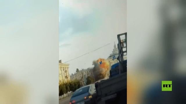 لحظة هجوم مسيرة أوكرانية على مبنى سكني في فورونيج