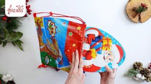Подарочный рюкзачок ПОП-АРТ 1800 гр, 28х34см. новогодняя упаковка для детских подарков