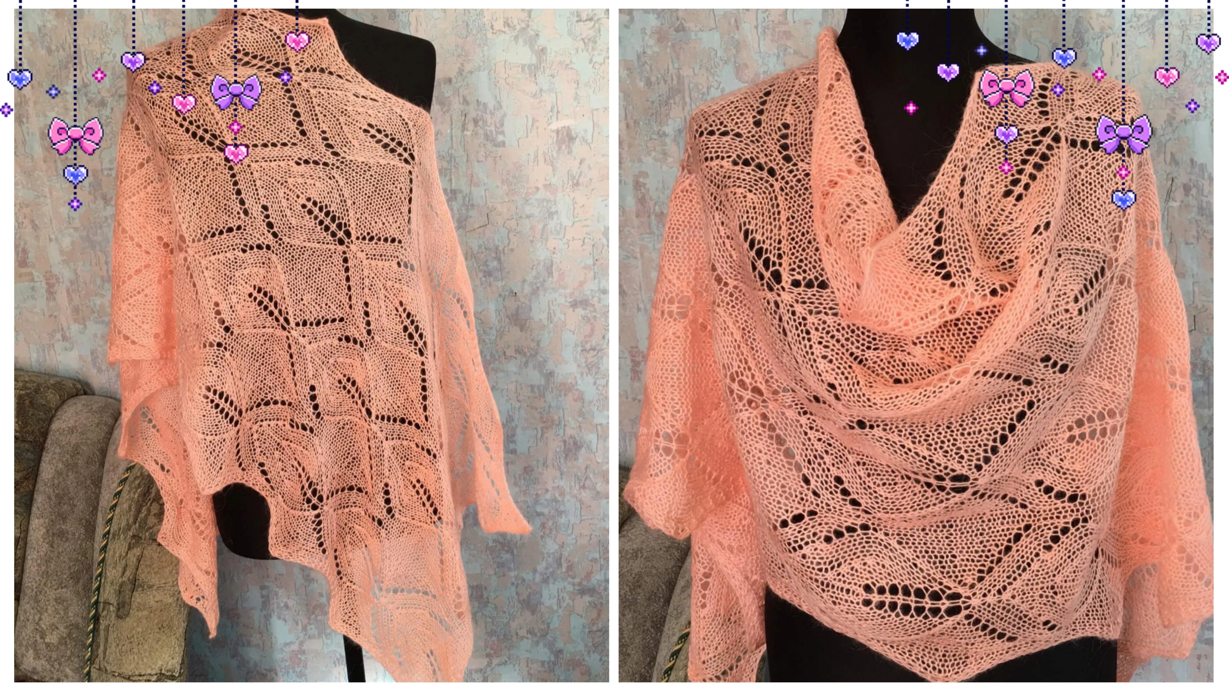 Шикарный узор спицами для палантина🔥