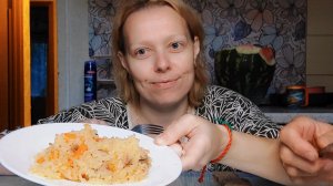 МУКБАНГ готовит и работает МУЖ?! На ужин ПЛОВ