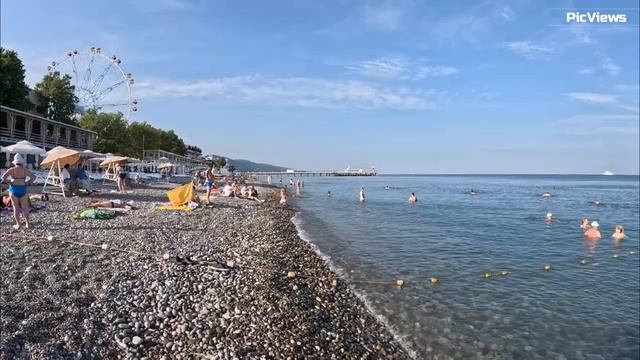 Сочи Лазаревское пляж Лазаревский-2 сегодня 16 июля 2025. Море и погода в Лазаревском сейчас