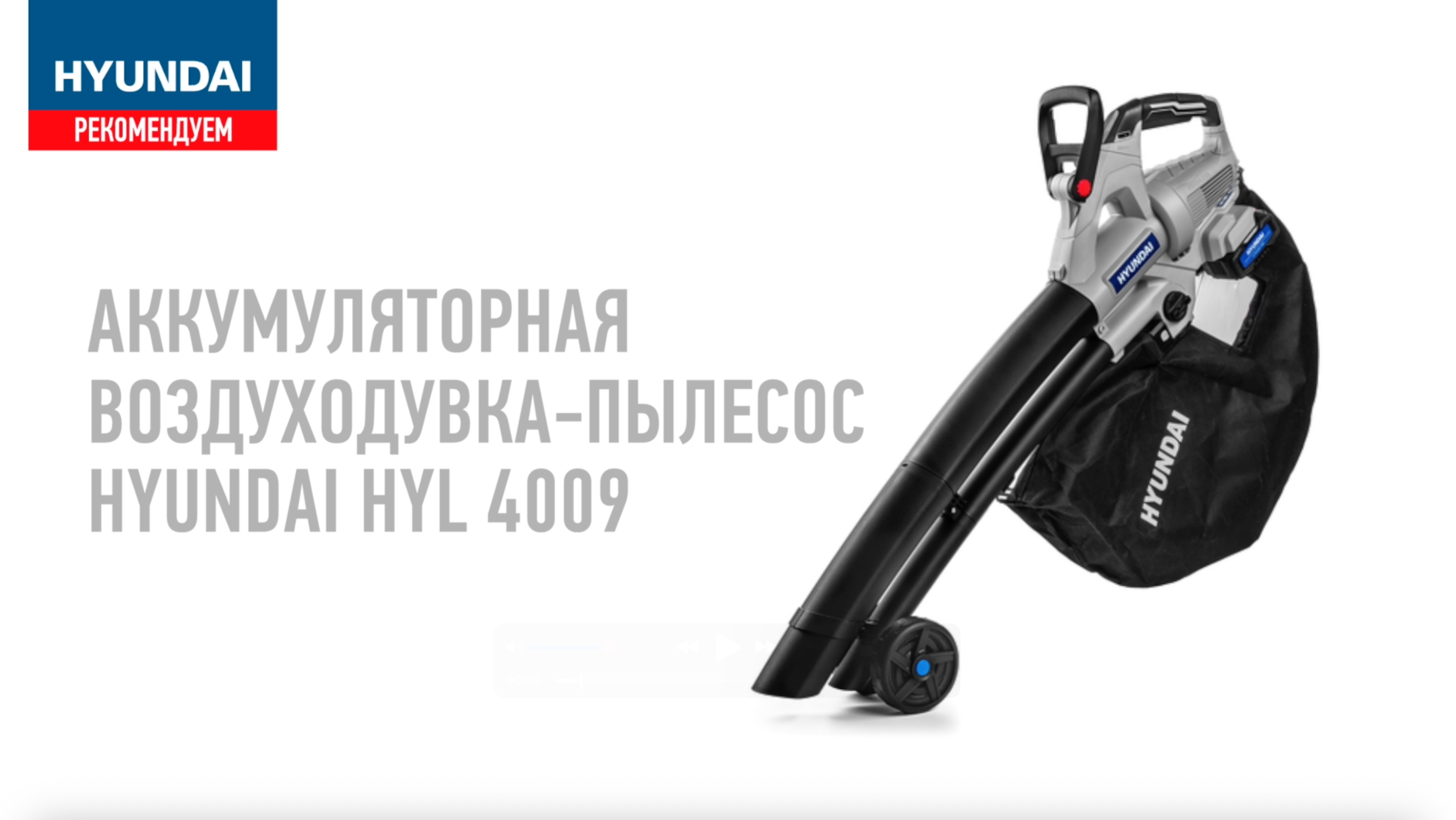 Быстрая уборка сада без граблей и веников - Воздуходувка-пылесос HYUNDAI HYL 4009